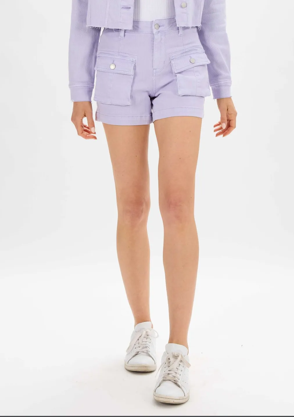 Judy Blue High Waist Lavender Cargo Denim Shorts - Final Sale