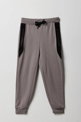 Kids Colourblock Zipper Pocket Fleece Jogger