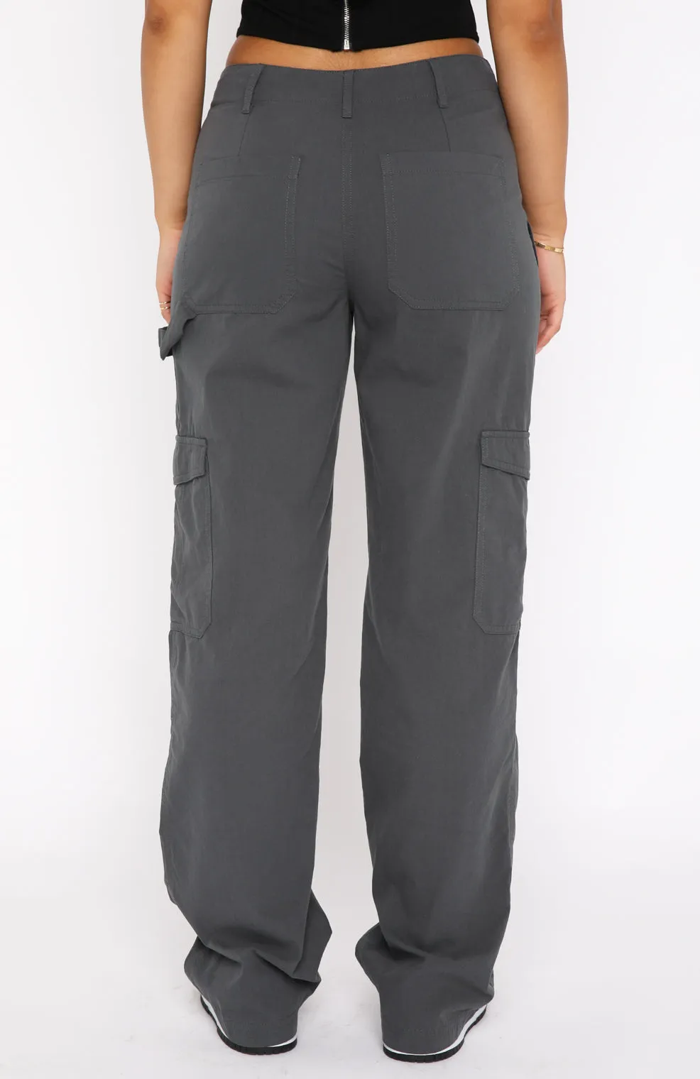 Know Your Worth Pants Charcoal