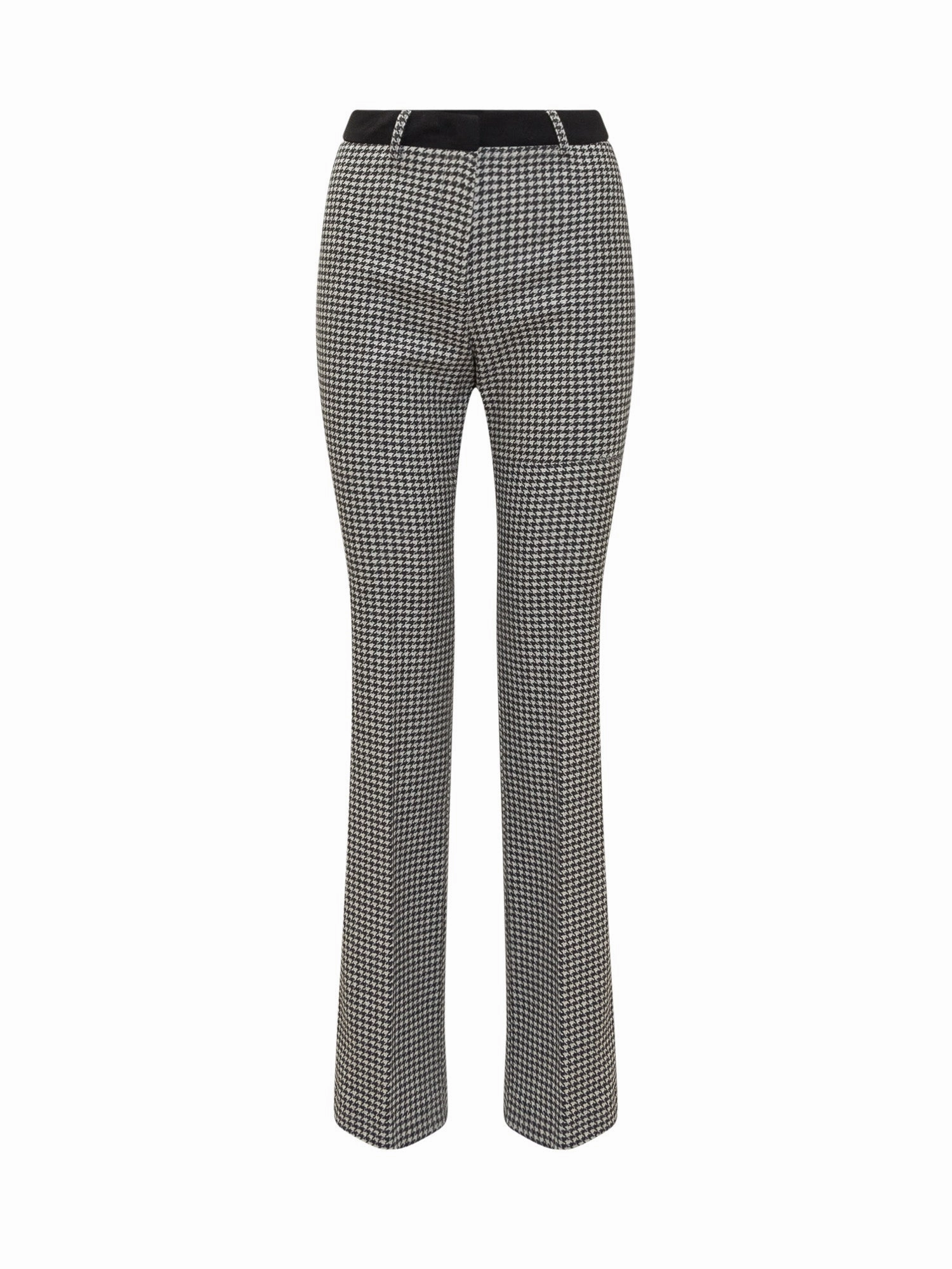 L'Autre Chose Houndstooth Check Back-Slit Detail Trousers