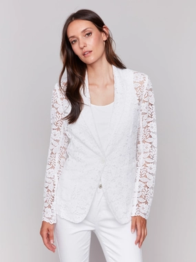 Lace Blazer - White