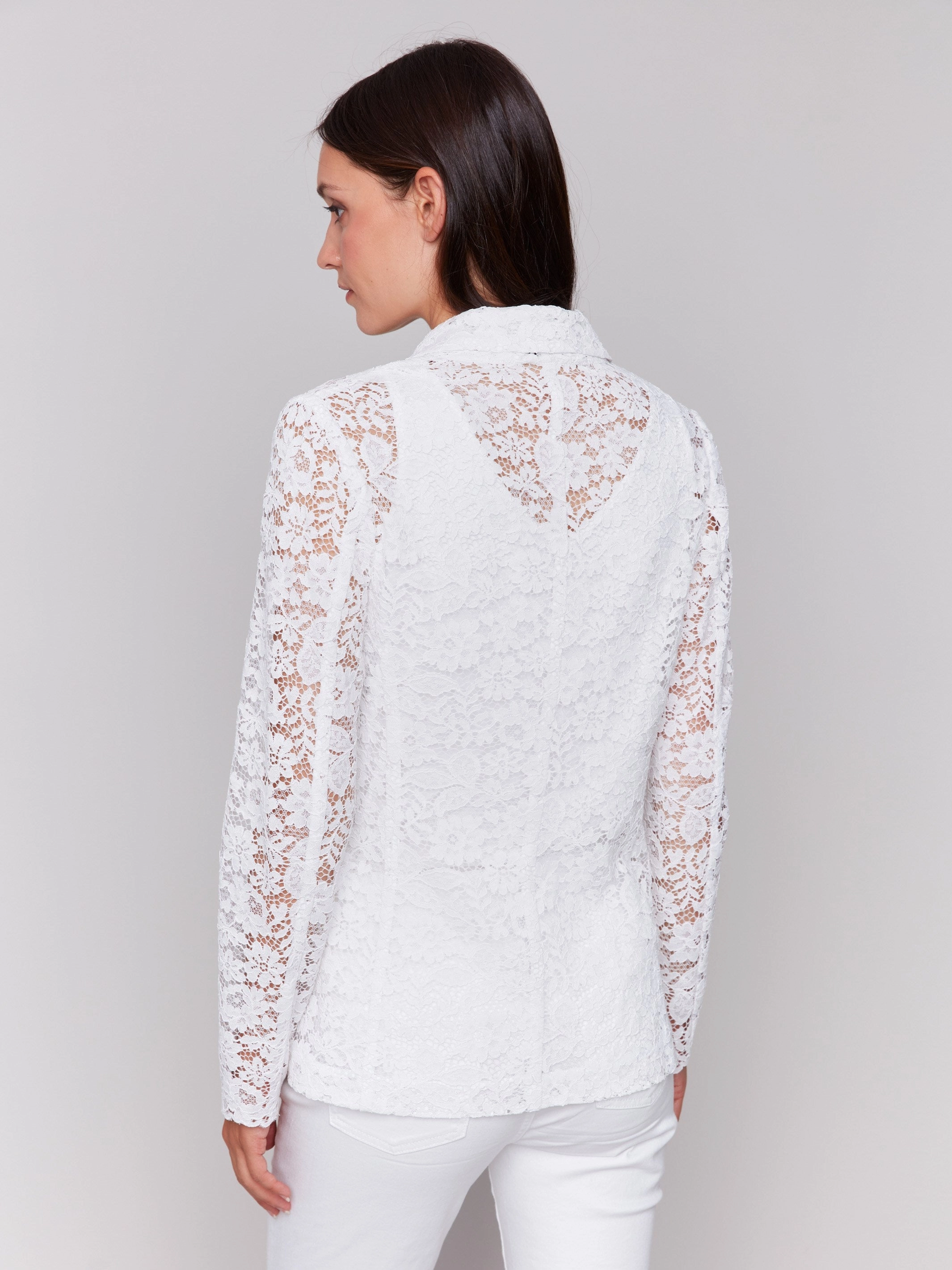 Lace Blazer - White