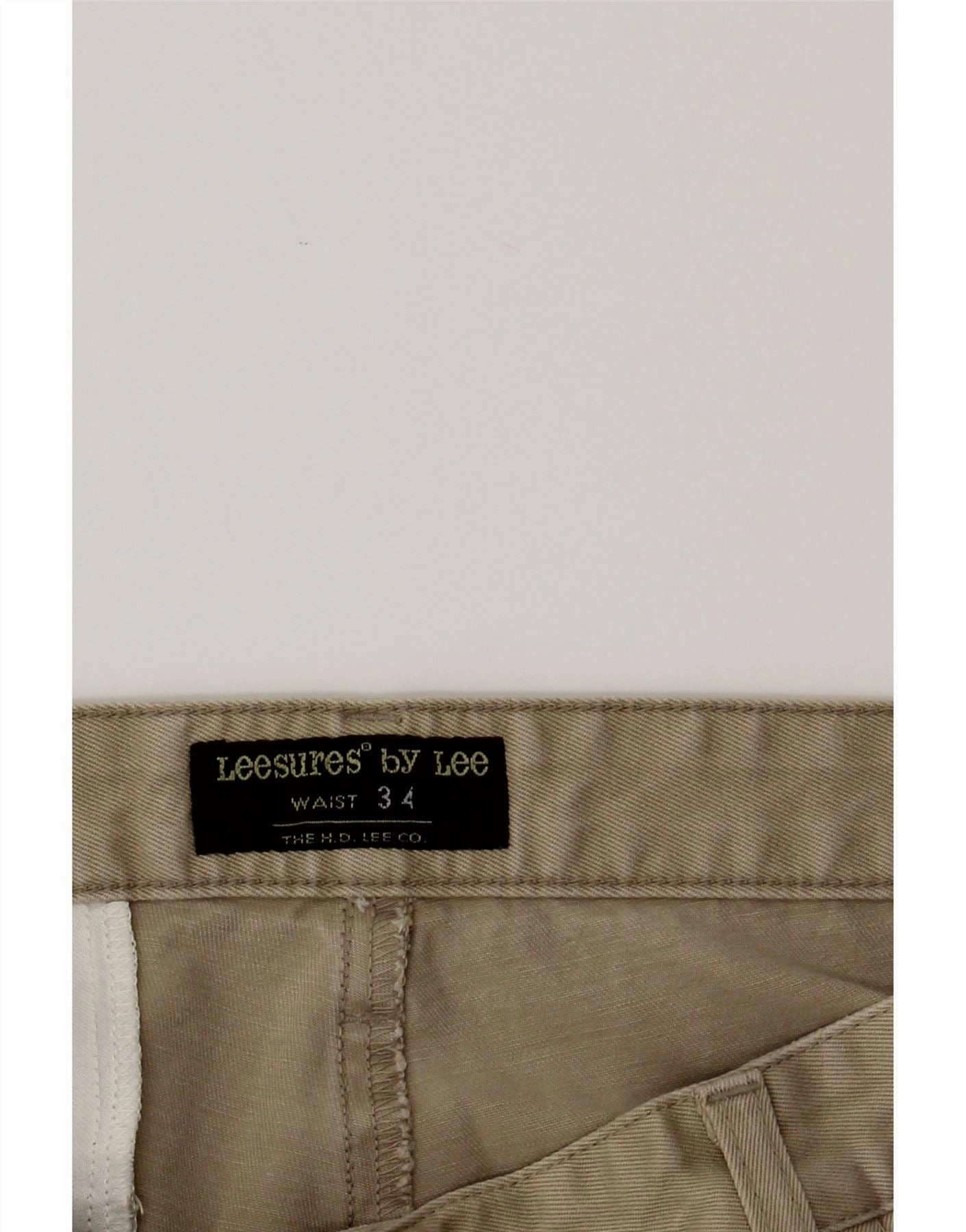 LEE Mens Straight Casual Trousers W34 L34 Beige Cotton