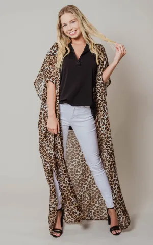 Leopard Chiffon Kimono Duster - Final Sale*