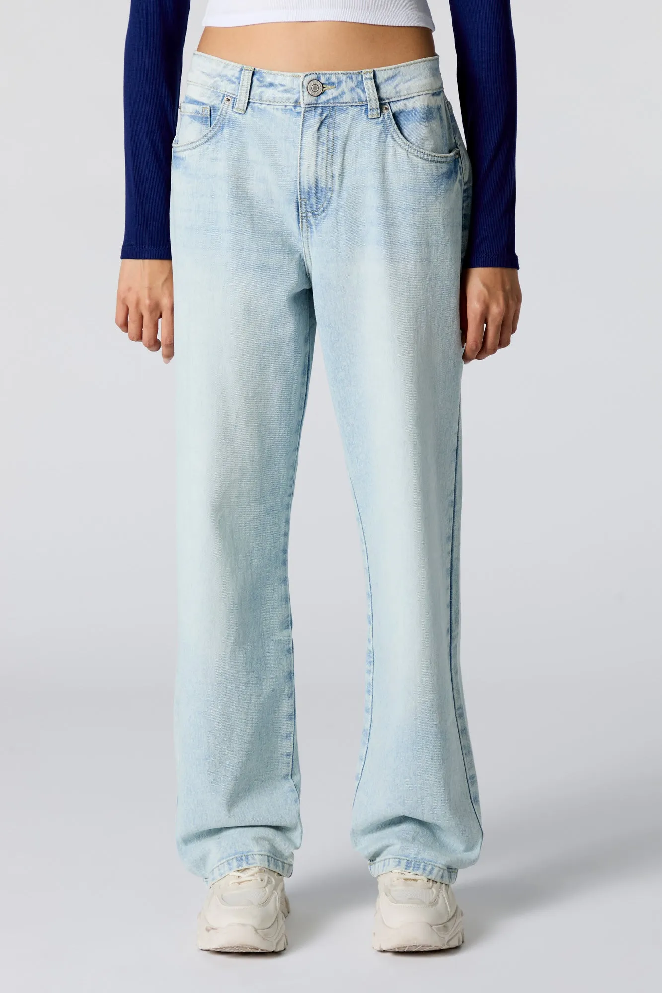 Light Wash Straight Leg Jean