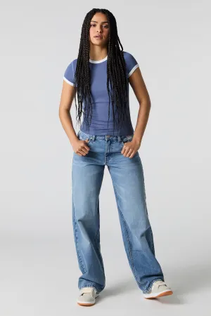 Low Rise Rigid Distressed Pocket Baggy Jean