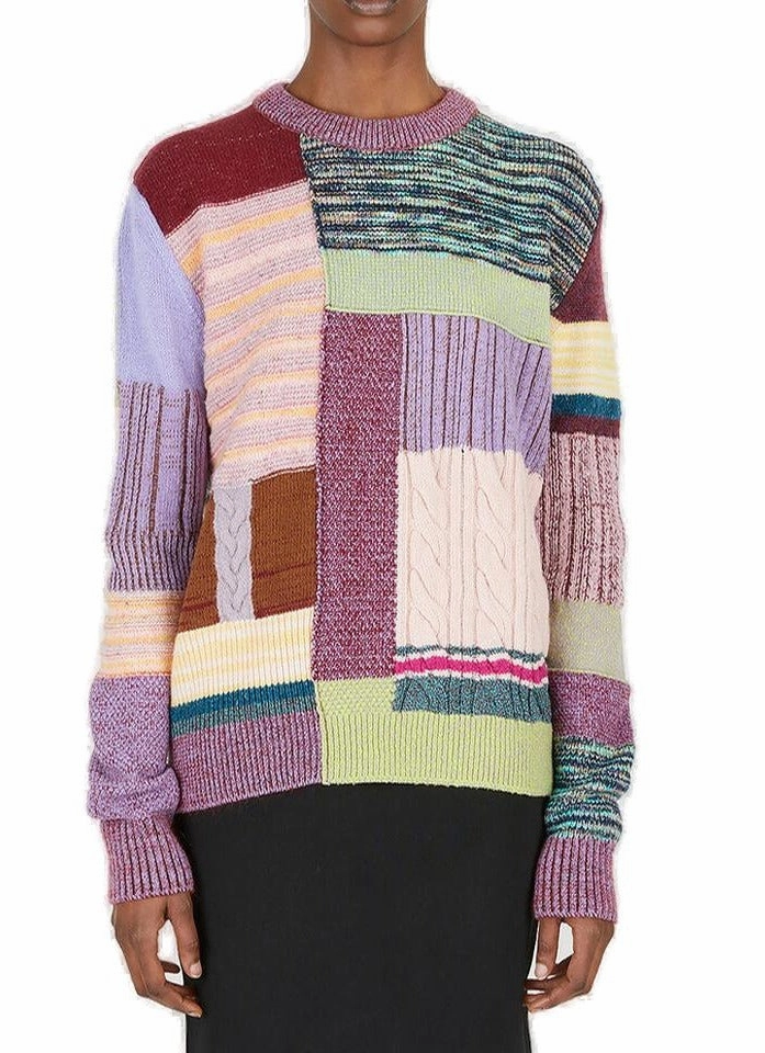 Marc Jacobs Crewneck Patchwork Knit Sweater