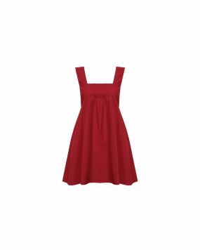 MARGIE TIE MINI DRESS GARNET