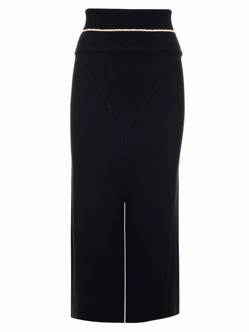 Moncler 1952 Front-Slit Knitted Midi Skirt