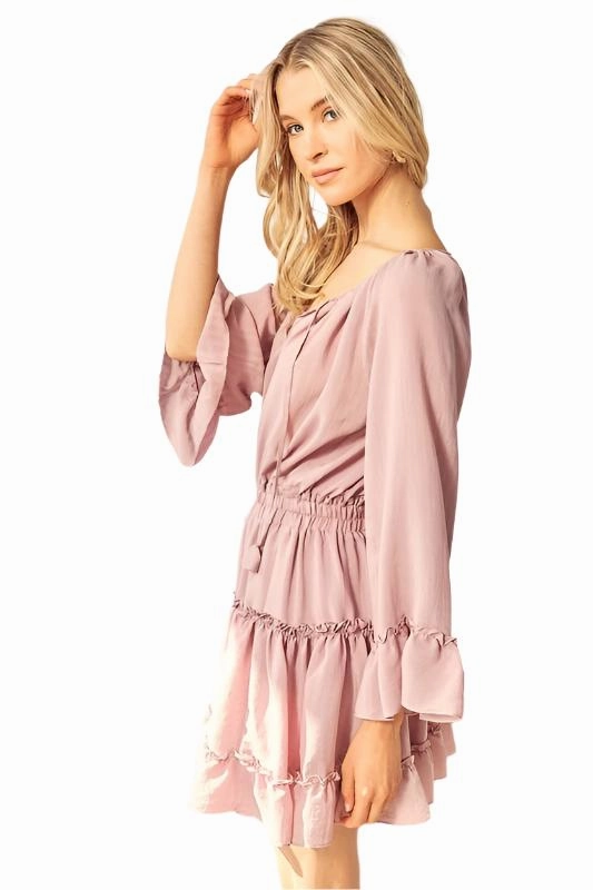 Mustard Seed WOVEN PEASANT DRESS WITH ELASTICIZED WAIST