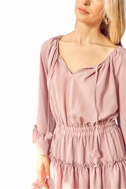 Mustard Seed WOVEN PEASANT DRESS WITH ELASTICIZED WAIST