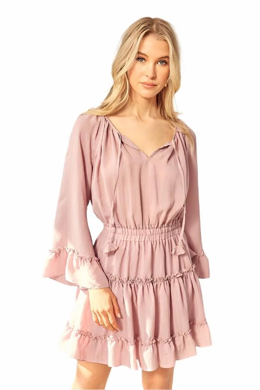 Mustard Seed WOVEN PEASANT DRESS WITH ELASTICIZED WAIST