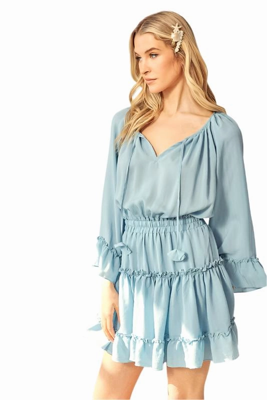 Mustard Seed WOVEN PEASANT DRESS WITH ELASTICIZED WAIST