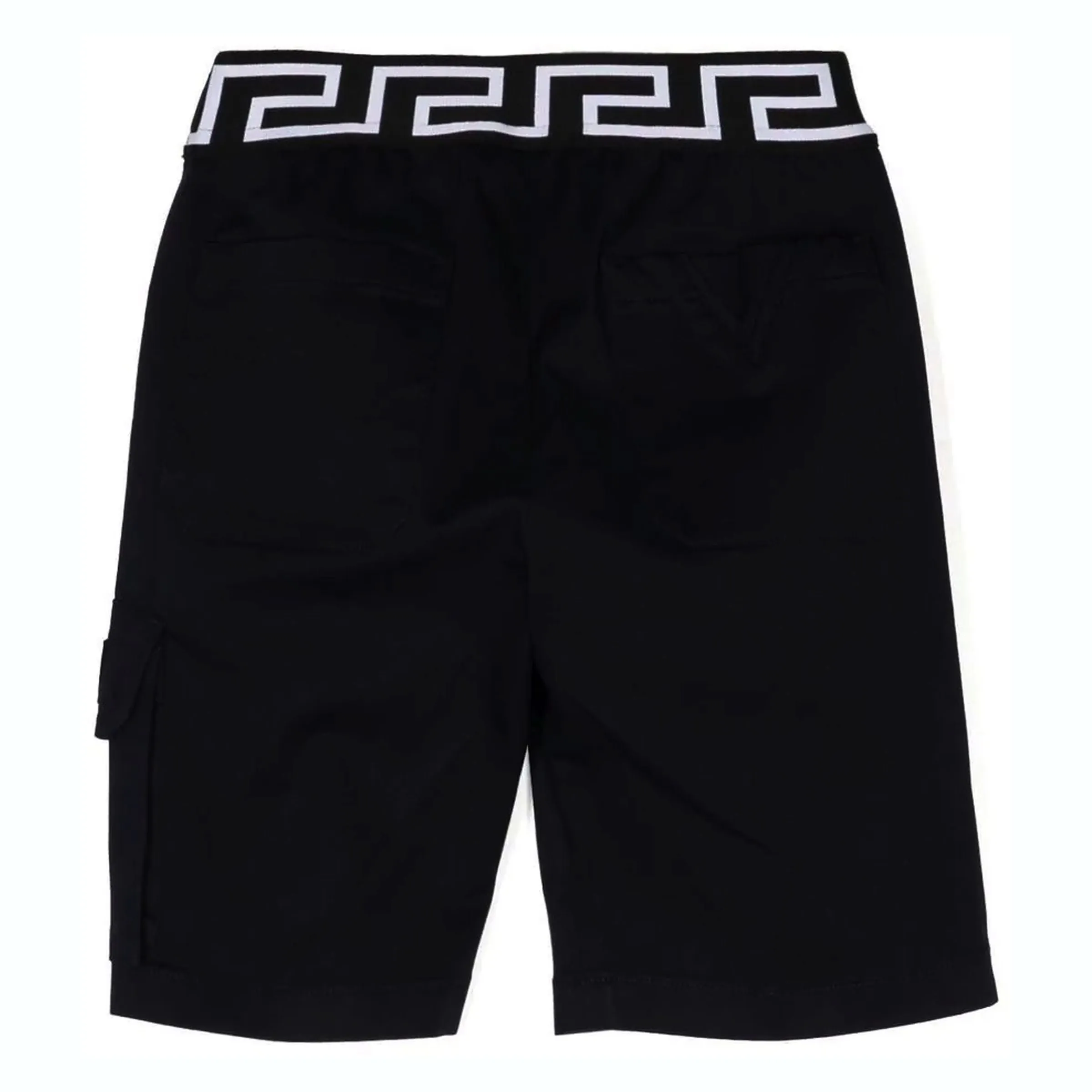 Navy Blue Greca Waistband Shorts