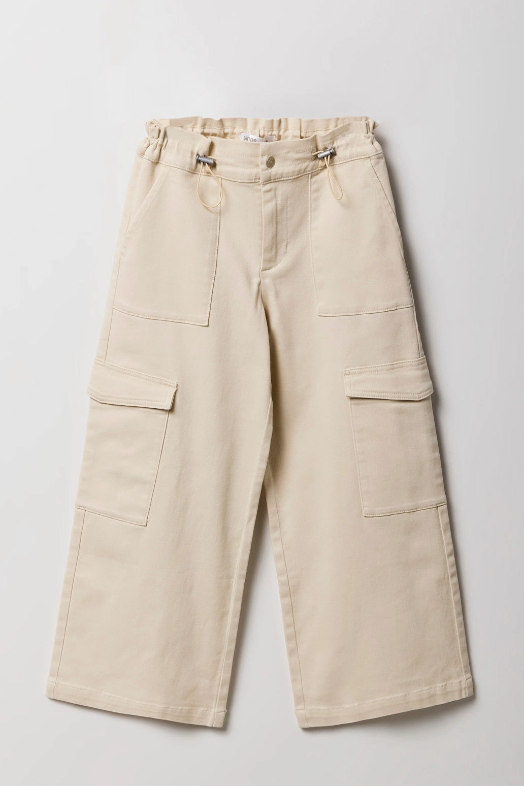 Pantalon cargo à taille plissée avec barillet pour fille