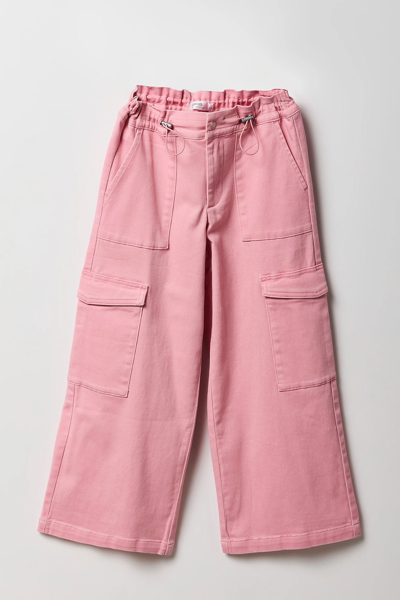 Pantalon cargo à taille plissée avec barillet pour fille