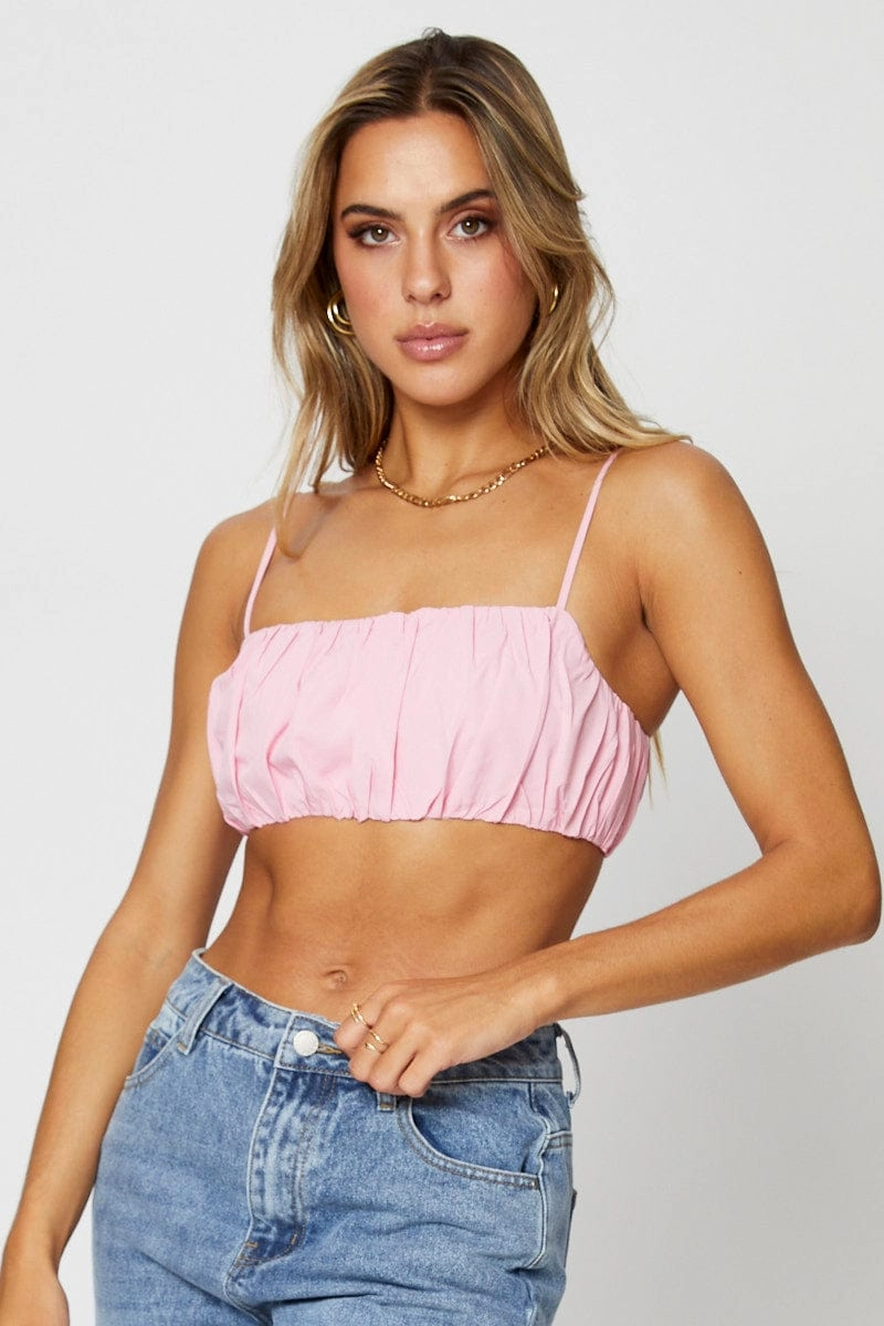Pink Bralette Top Sleeveless