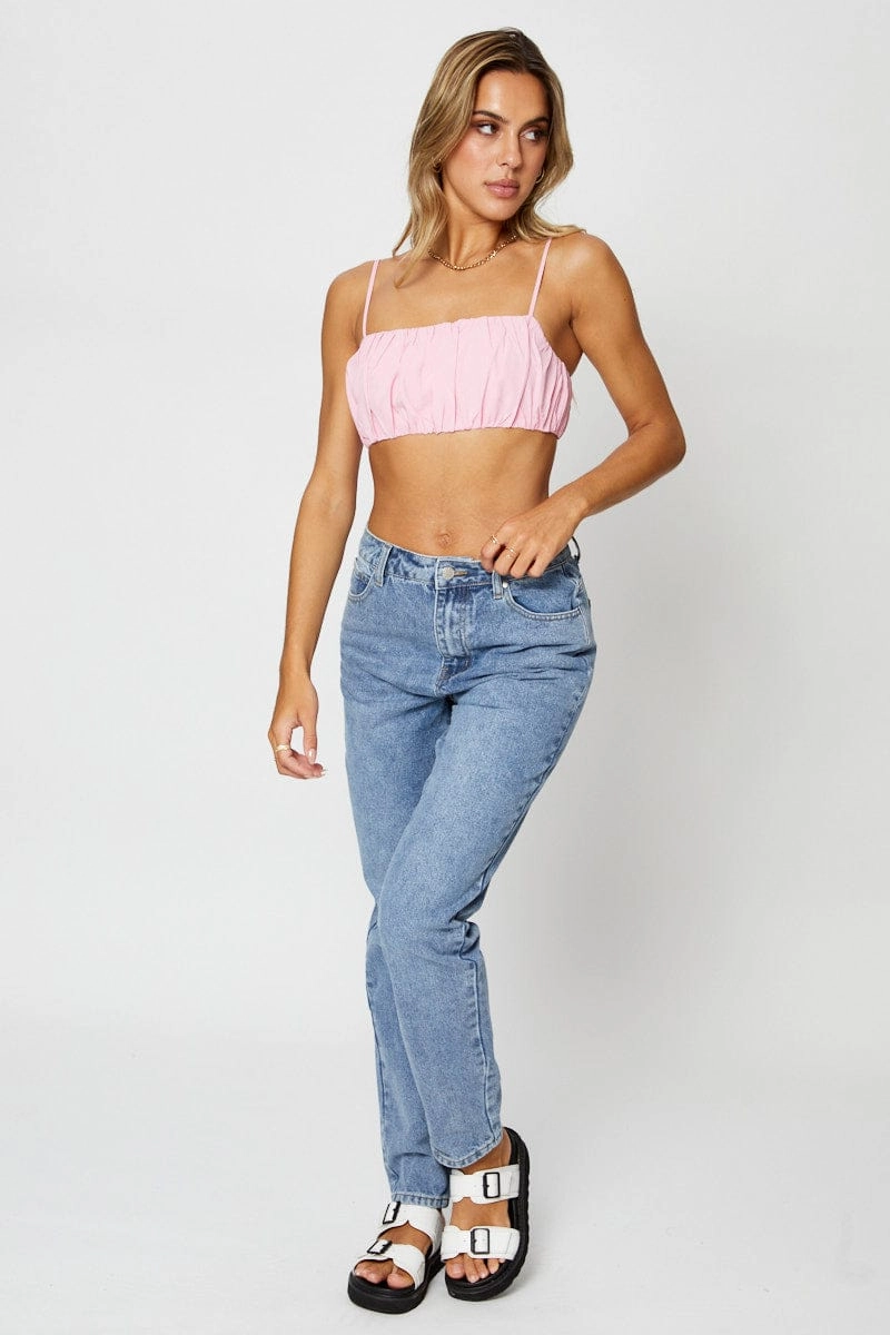 Pink Bralette Top Sleeveless