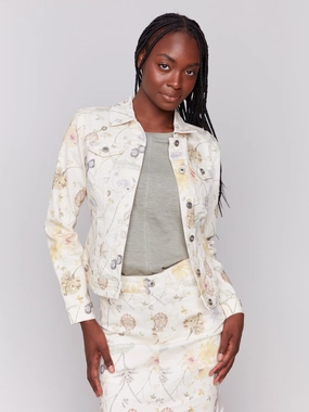 Printed Stretch Twill Jacket - Garden