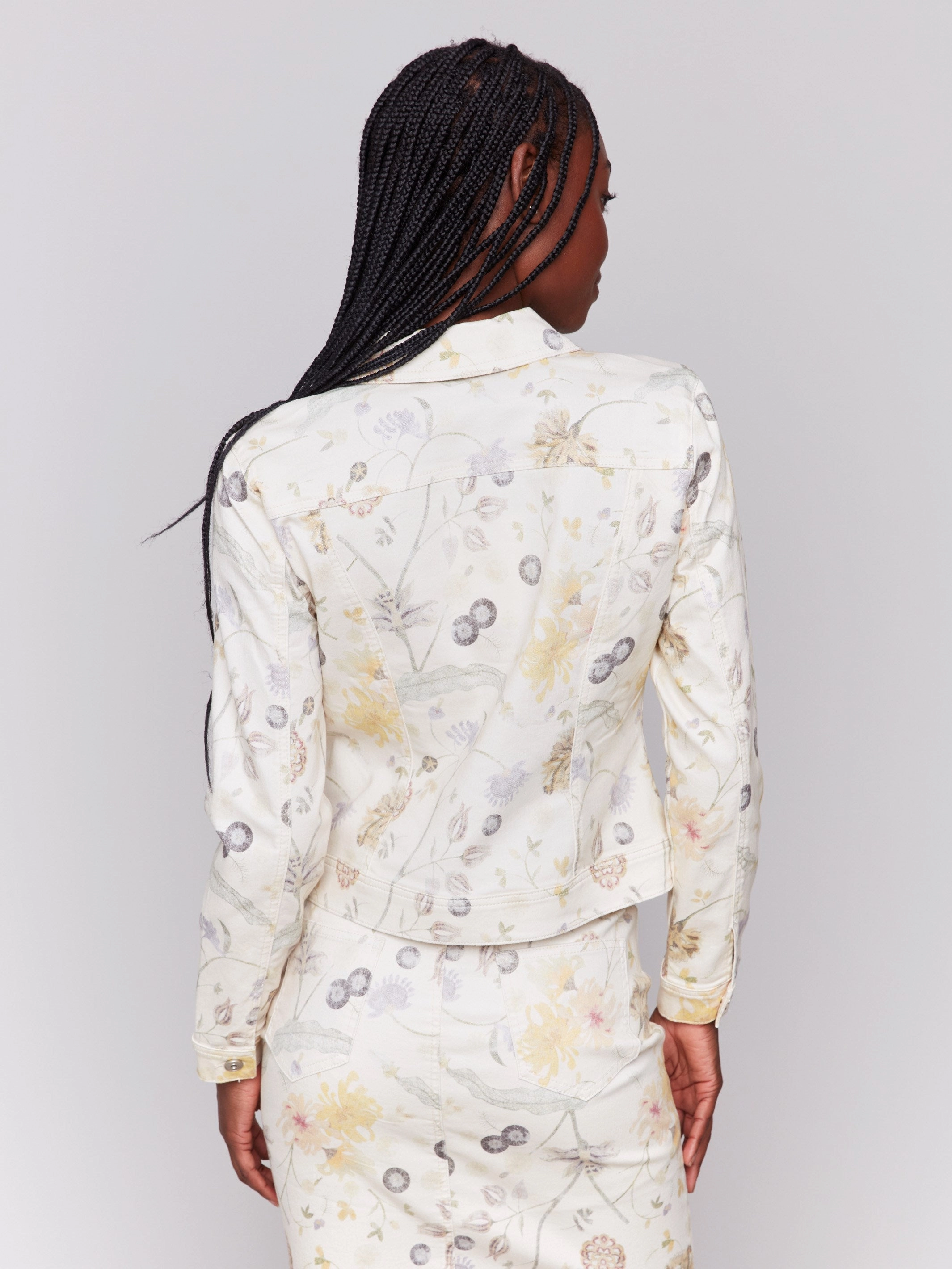 Printed Stretch Twill Jacket - Garden