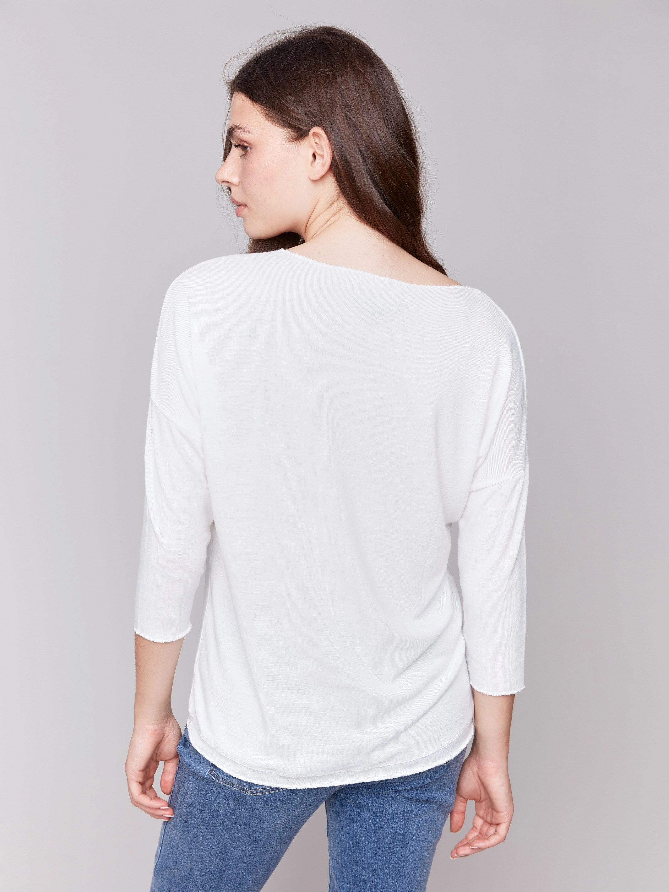 Printed V-Neck Knit Top - Galaxy