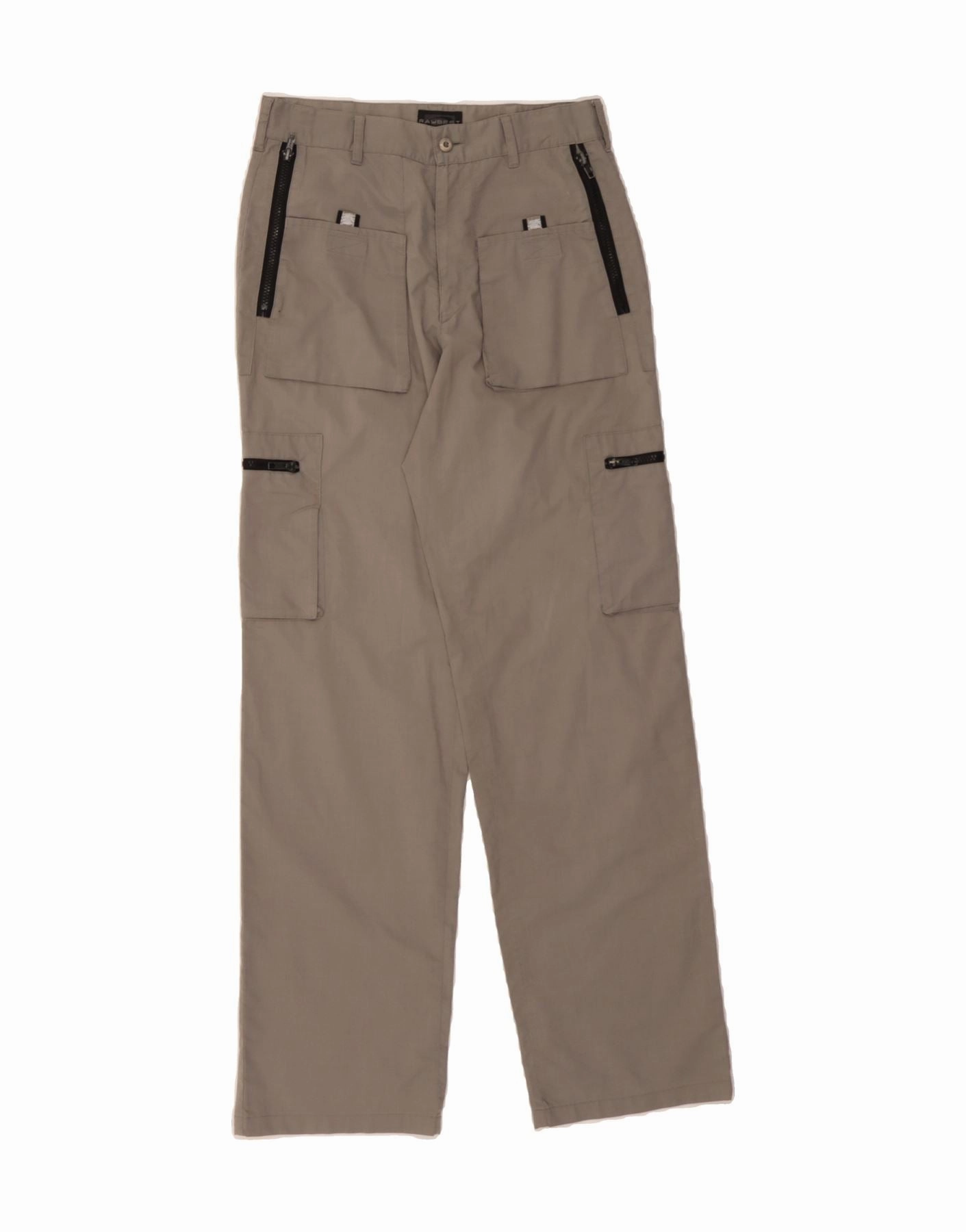 RAYBEST Mens Straight Cargo Trousers W30 L31 Grey
