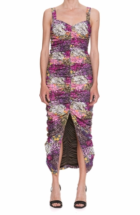 ROTATE Front Slit Printed Dorthe Dress