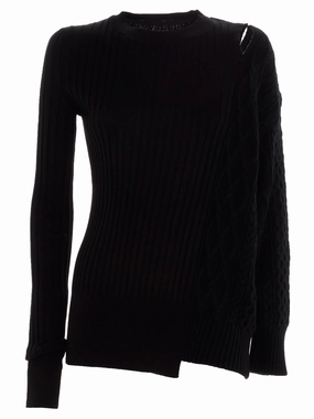 Sacai Patchwork Asymmetric Knit Jumper