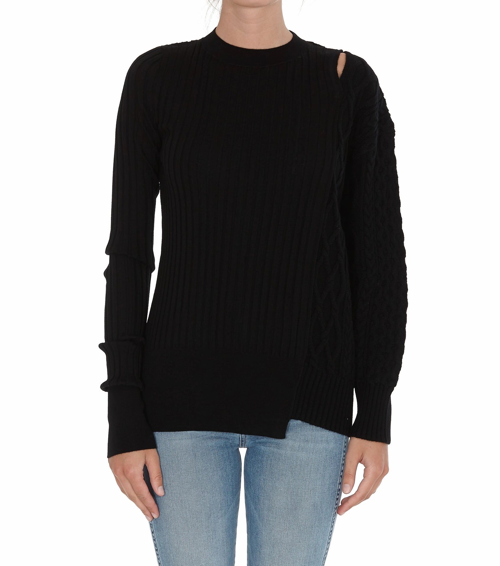 Sacai Patchwork Asymmetric Knit Jumper