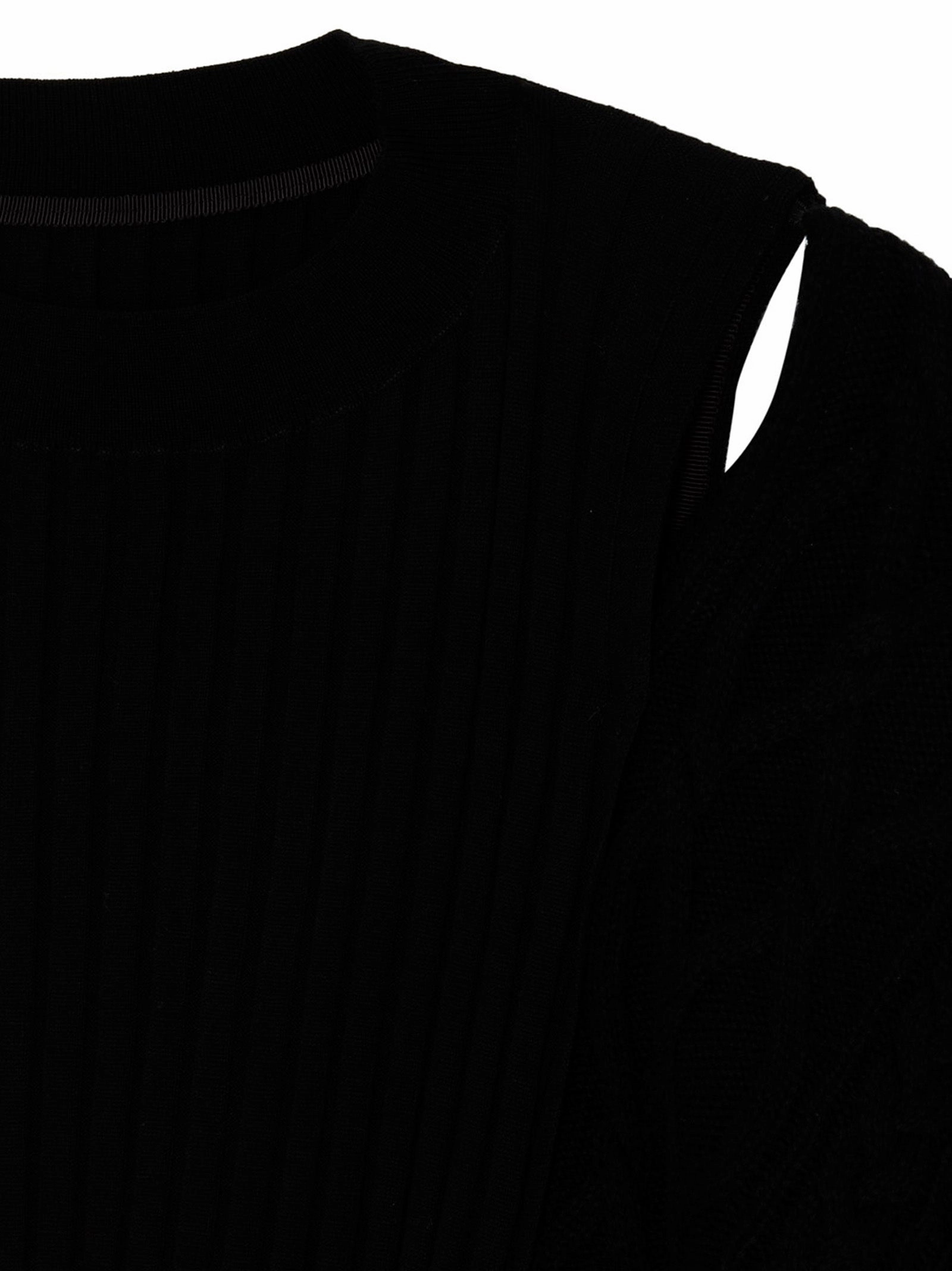Sacai Patchwork Asymmetric Knit Jumper