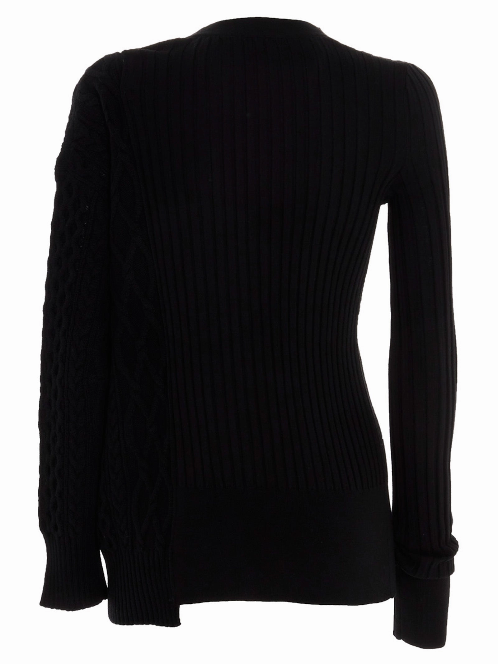 Sacai Patchwork Asymmetric Knit Jumper
