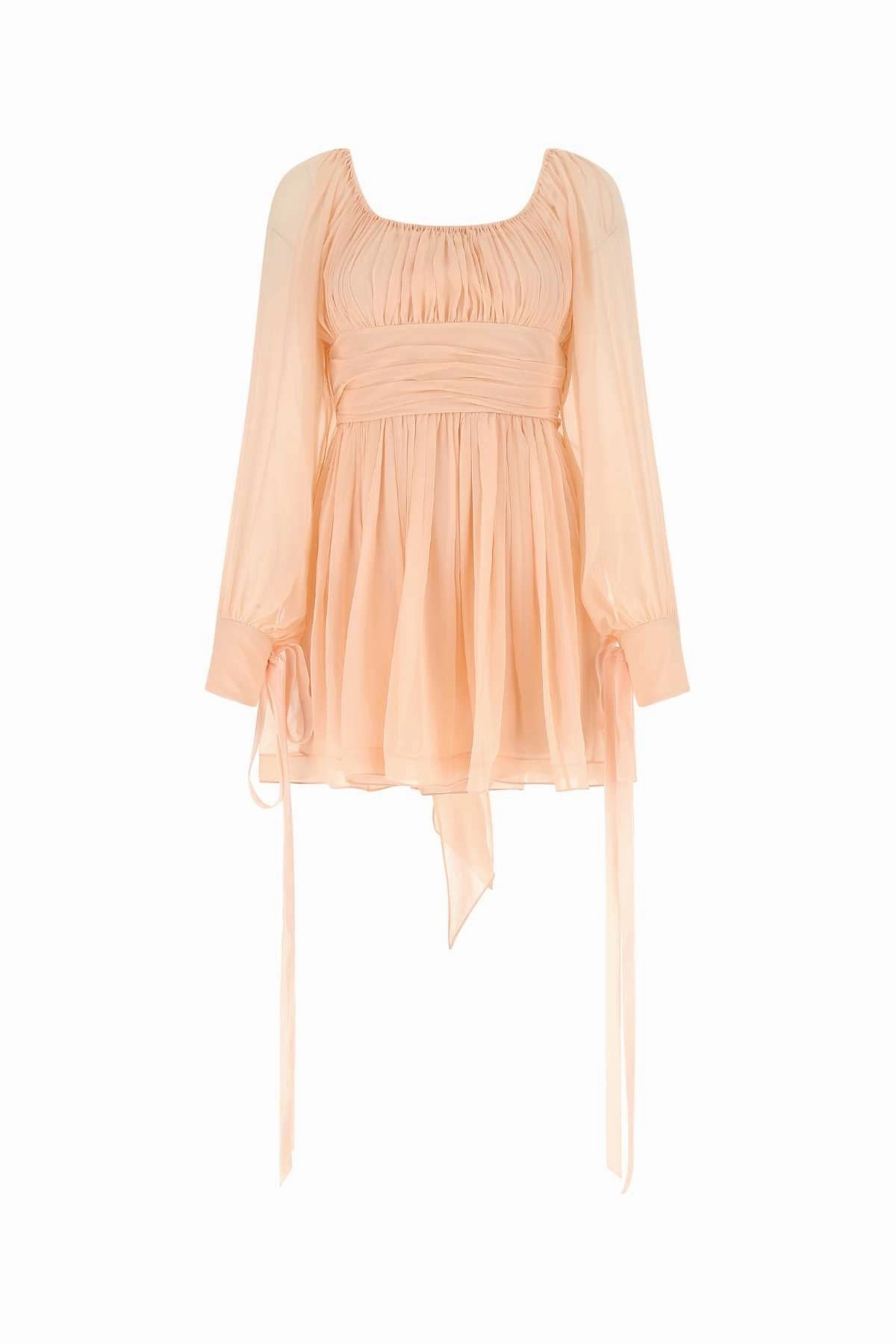 Saint Laurent Puff-Sleeved Pleated Mini Dress