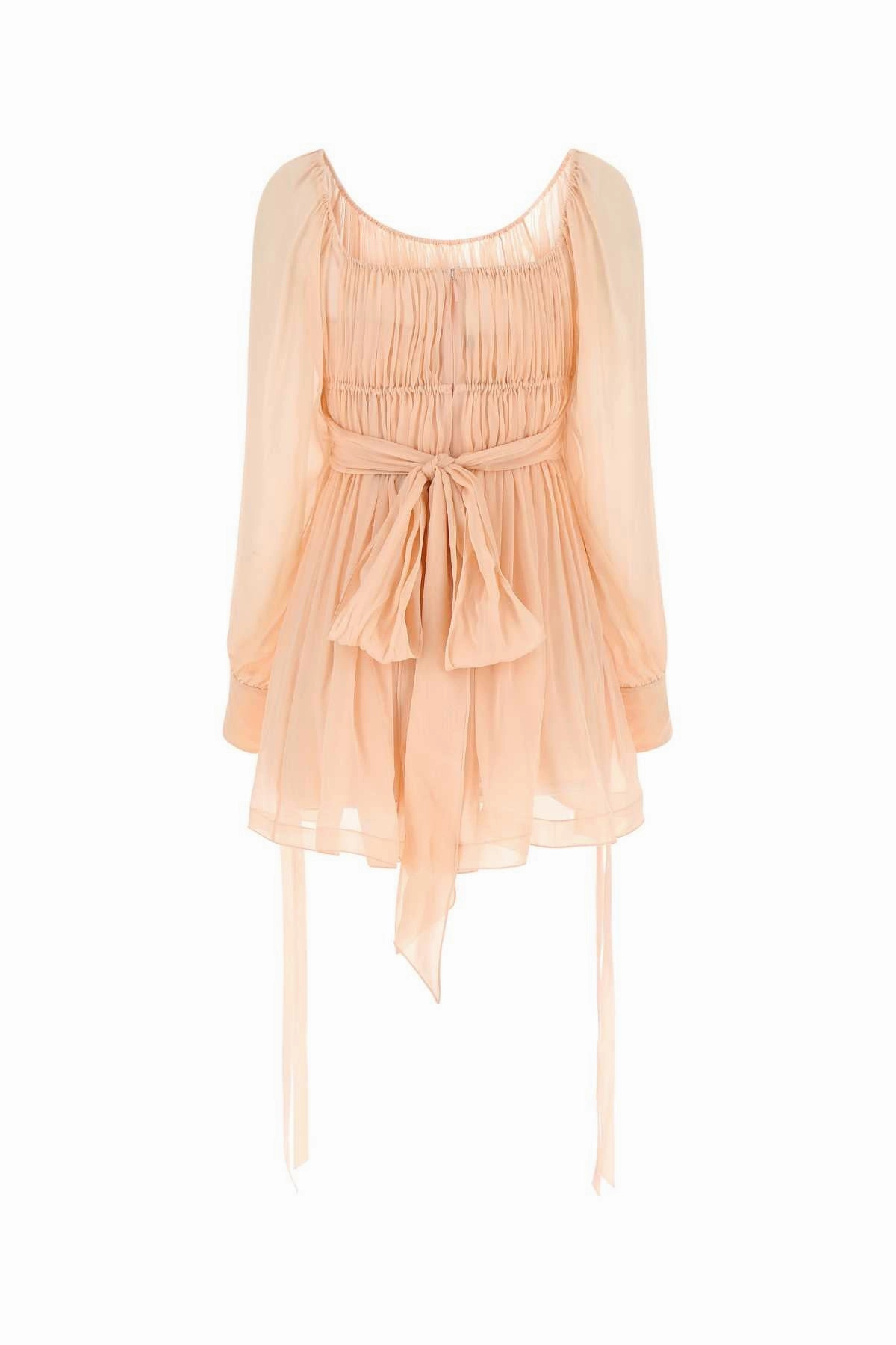 Saint Laurent Puff-Sleeved Pleated Mini Dress