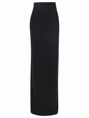 Saint Laurent Side-Slit Straight Hem Maxi Skirt