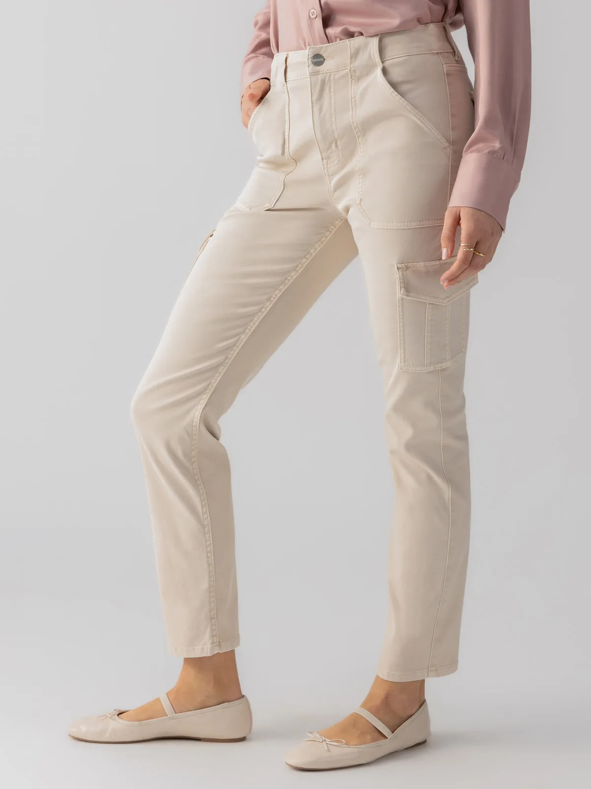 Sculpted Hayden Cargo Standard Rise Pant Toasted Almond
