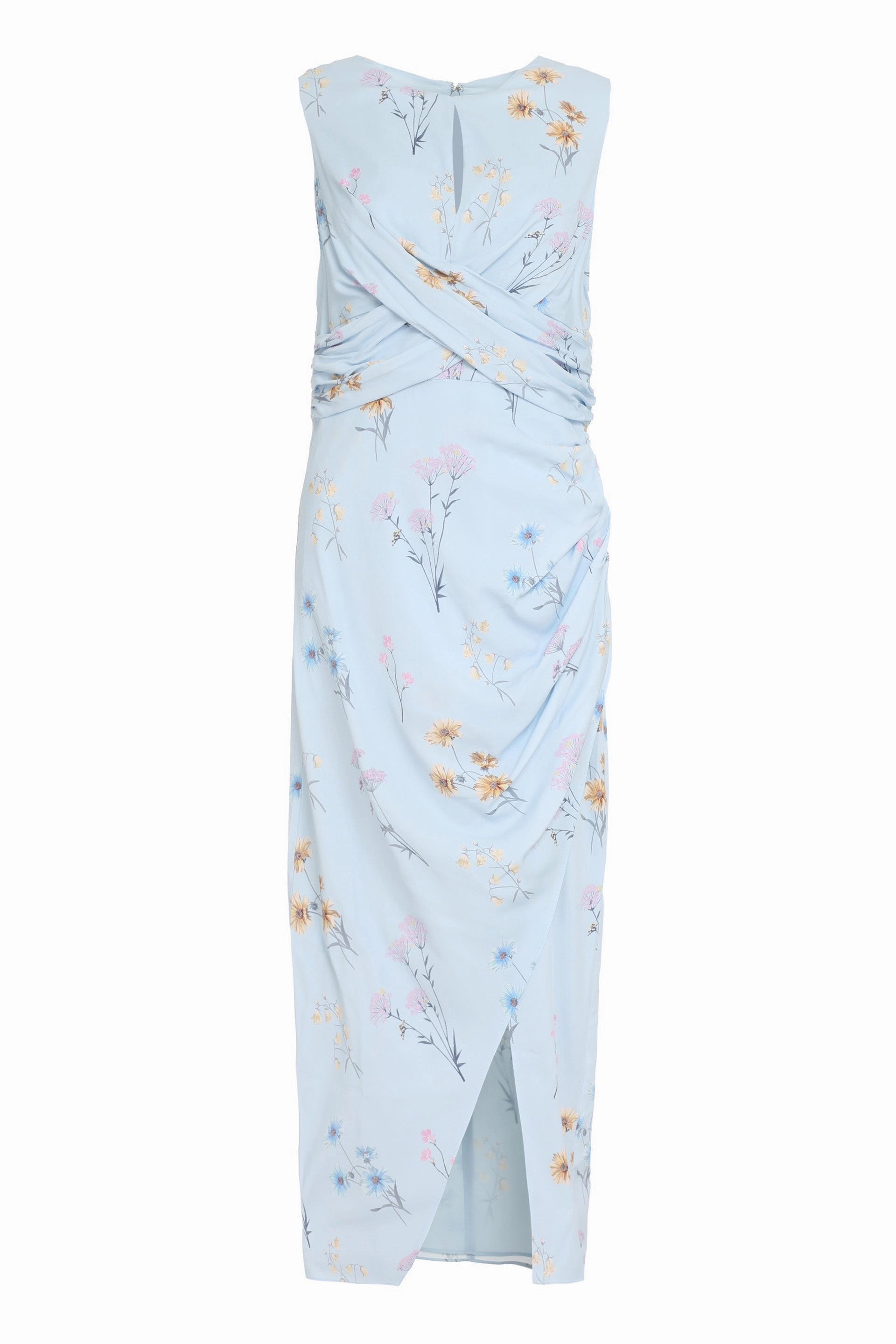 Self-Portrait Floral Print Front Slit Midi Dress