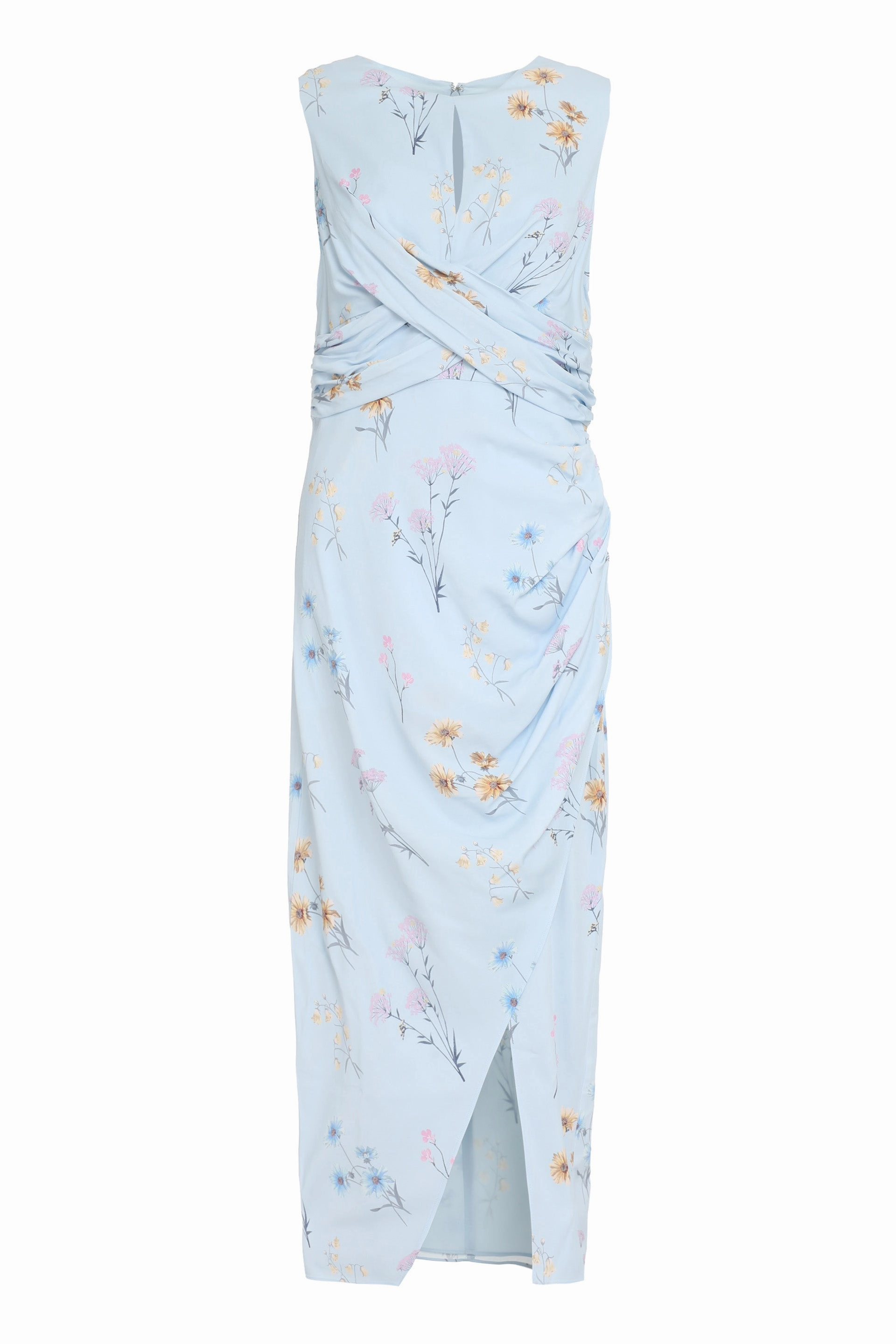 Self-Portrait Floral Print Front Slit Midi Dress