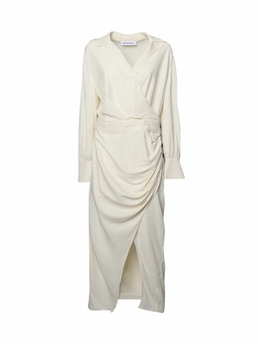 Self-Portrait Front Slit Wrapped Midi Dress