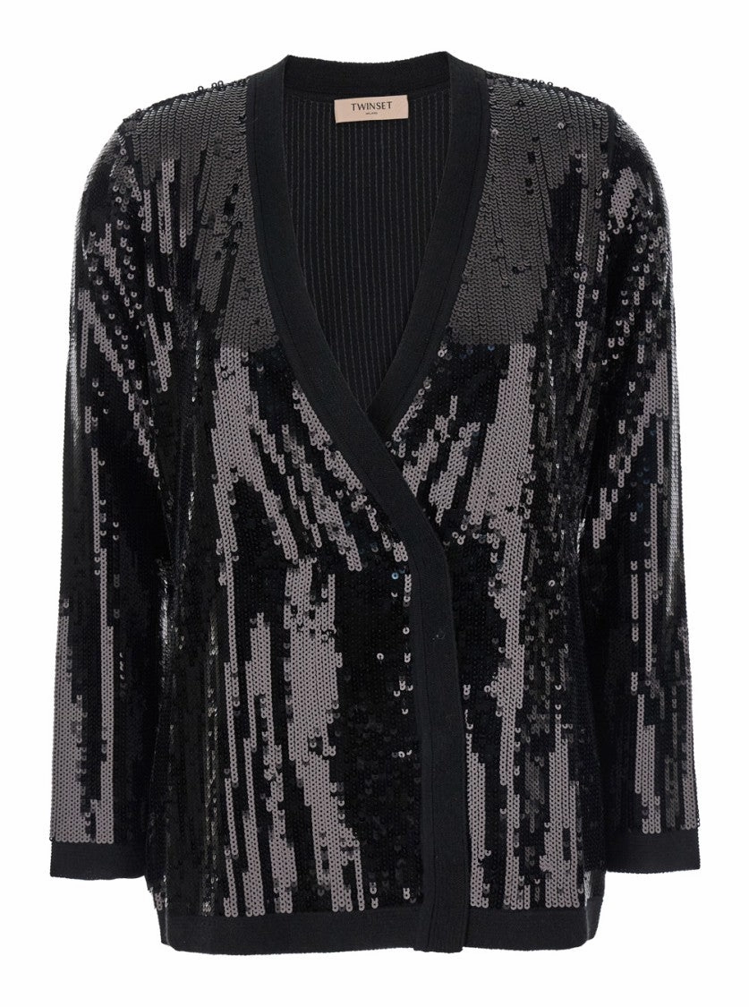 Sequin-Embellished Cardigan