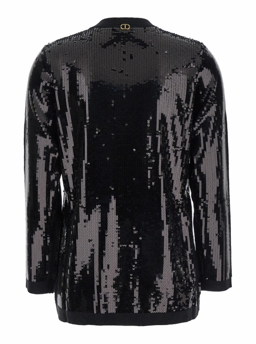 Sequin-Embellished Cardigan