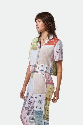 Silky S/S Bowling Button Down - Multi Color Bandana