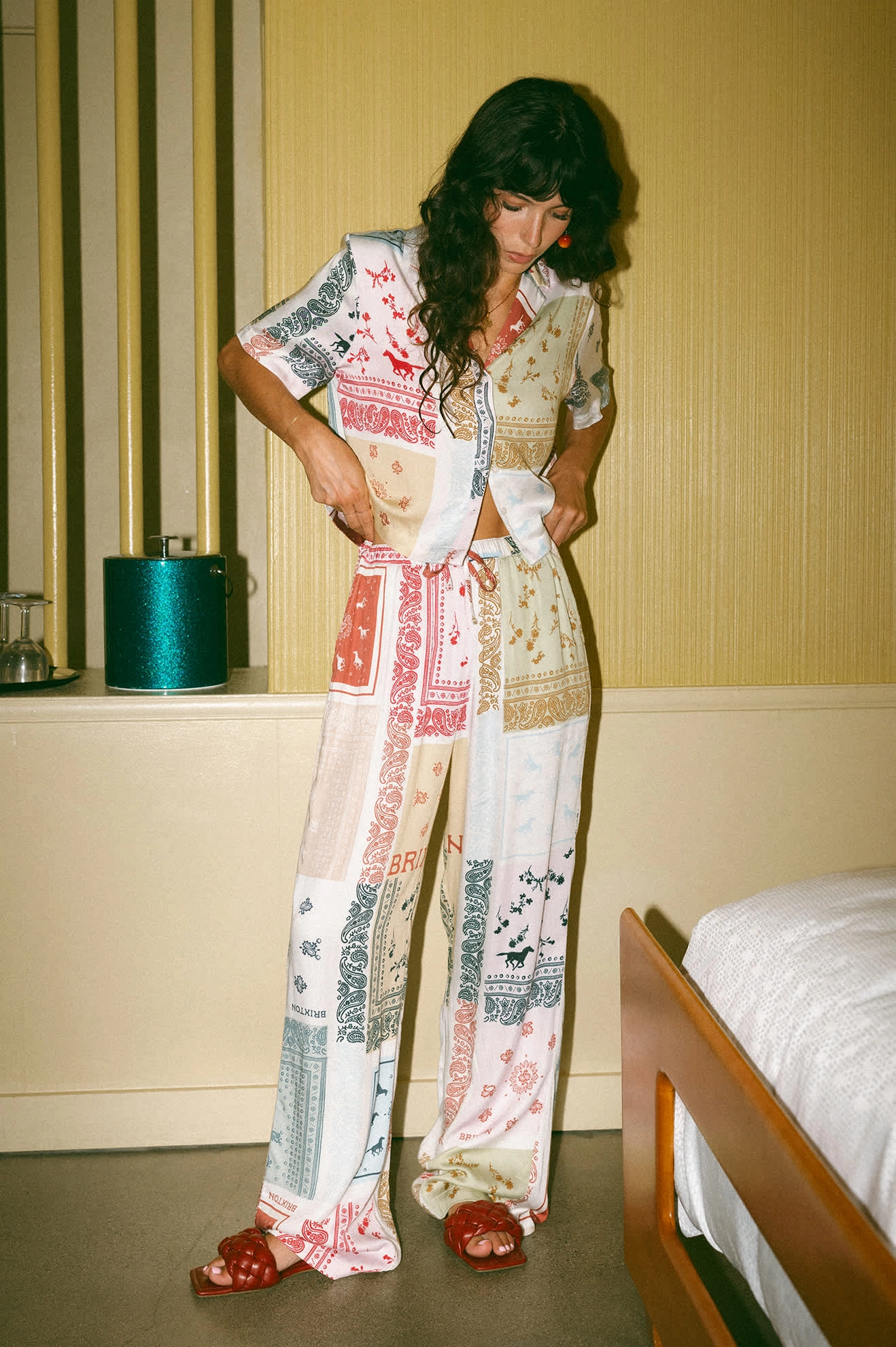 Silky S/S Bowling Button Down - Multi Color Bandana