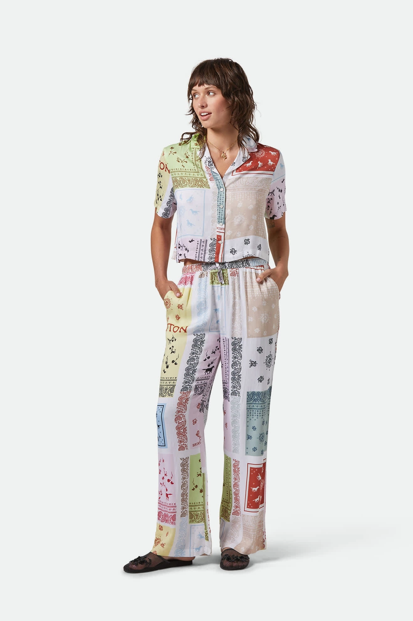 Silky S/S Bowling Button Down - Multi Color Bandana