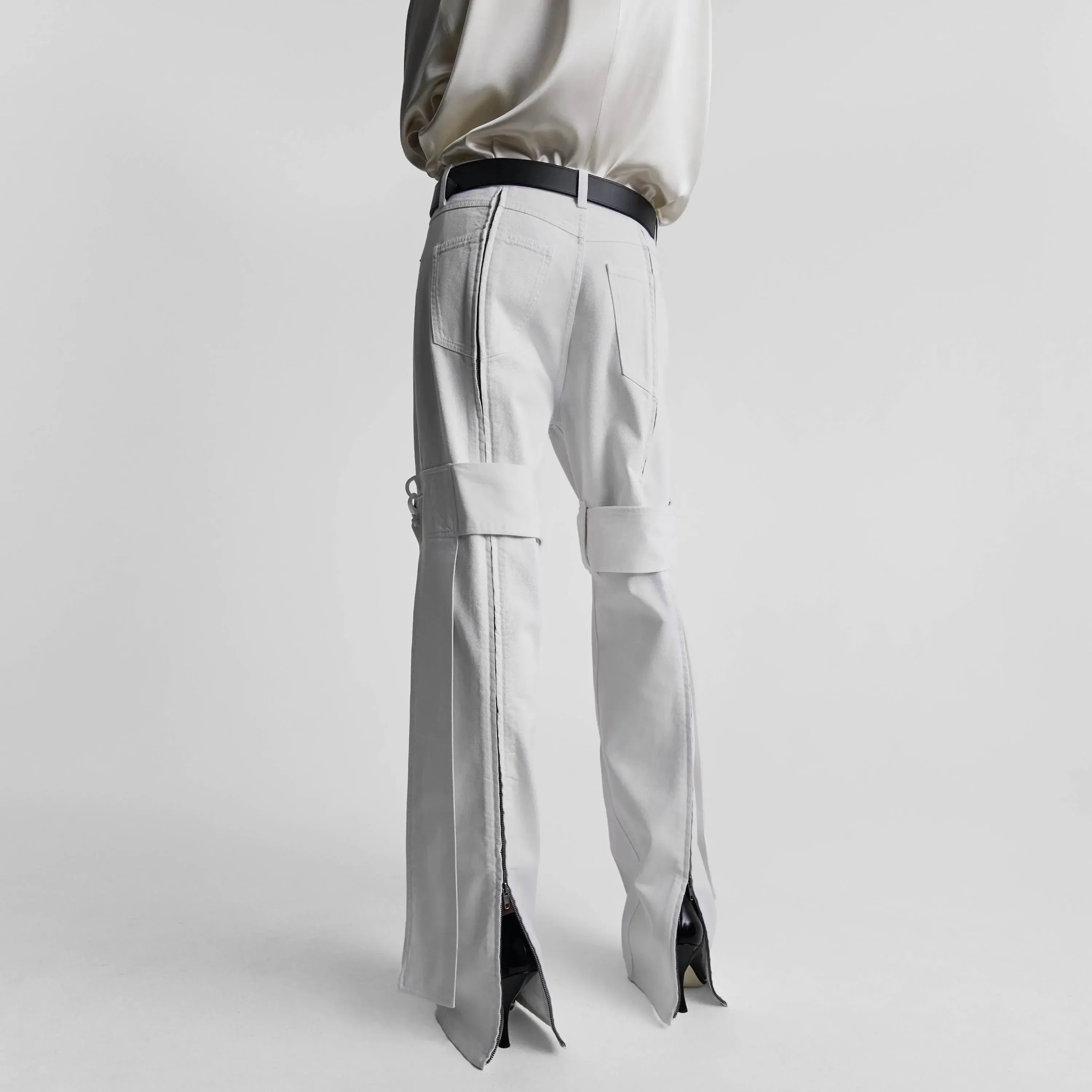 STRAP JEANS | chalk white denim