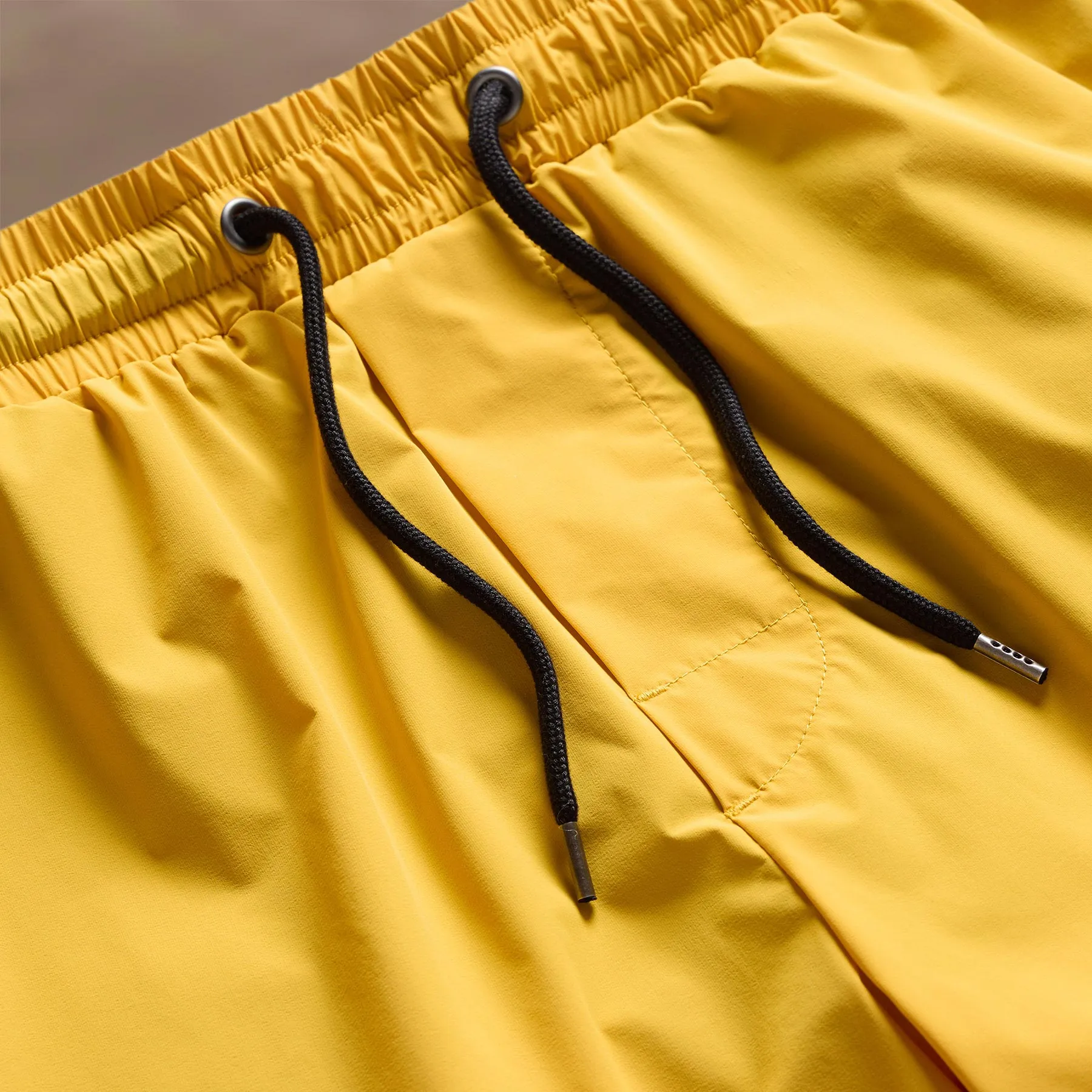 Stretch Nylon Split Hem Boardshort - Crocus Yellow