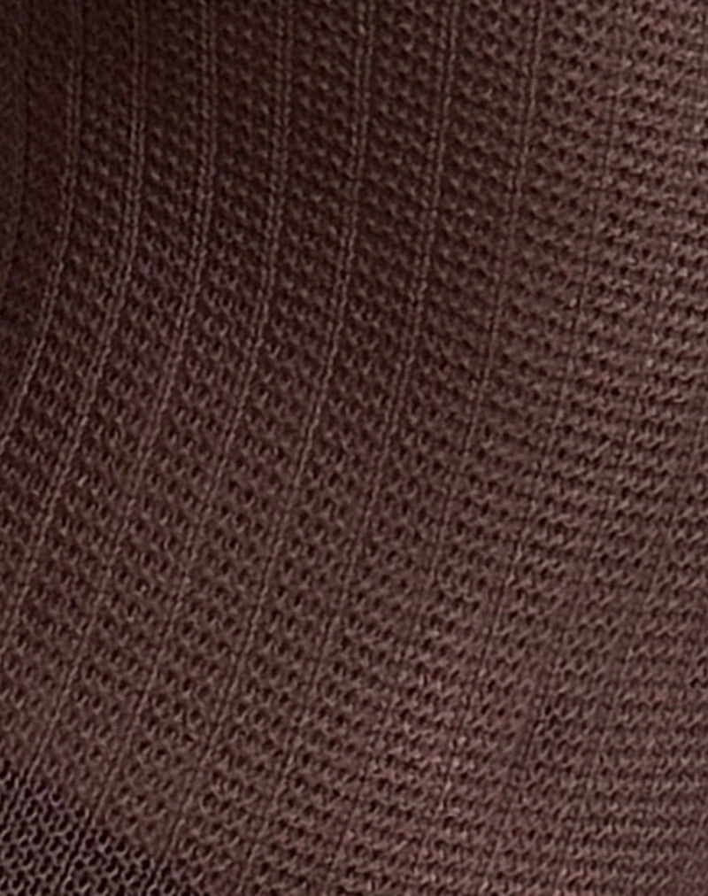 Susannah Dress in Wide Rib Knit Brown