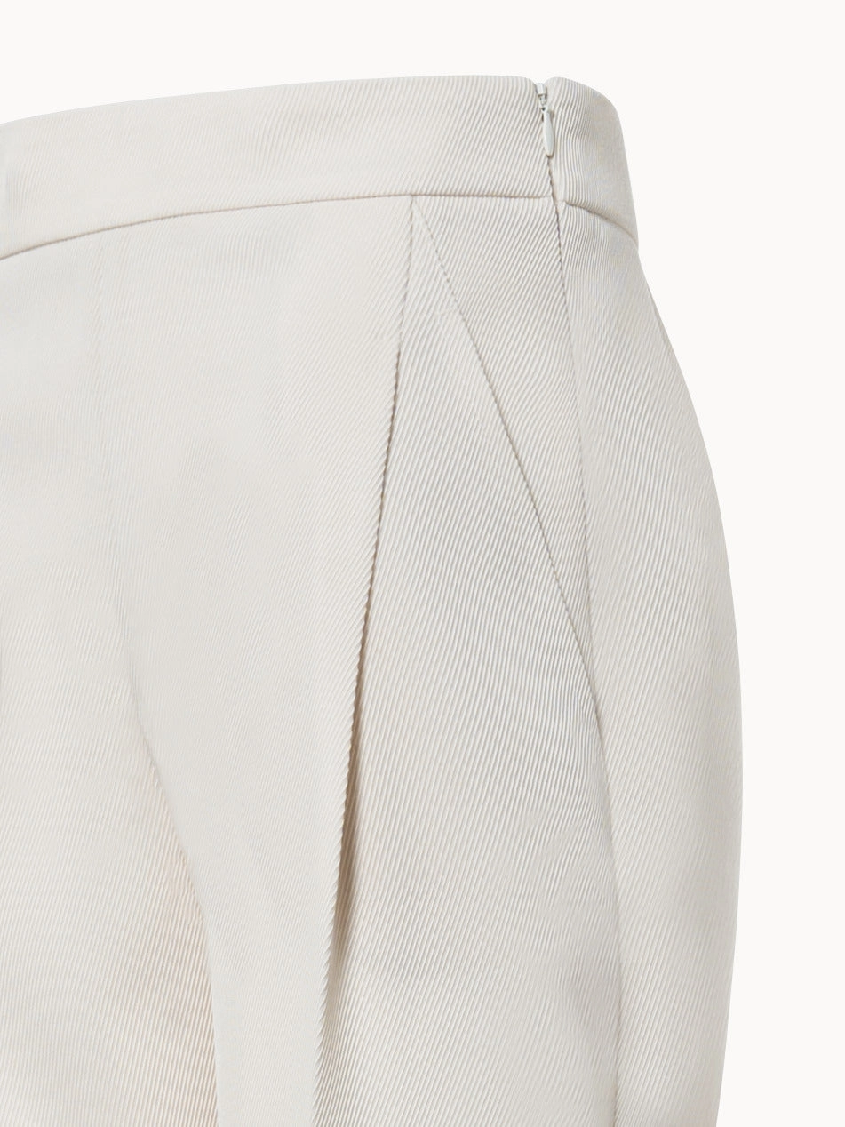 Tapered Pleated Wool Tricotine Slouchy Pants