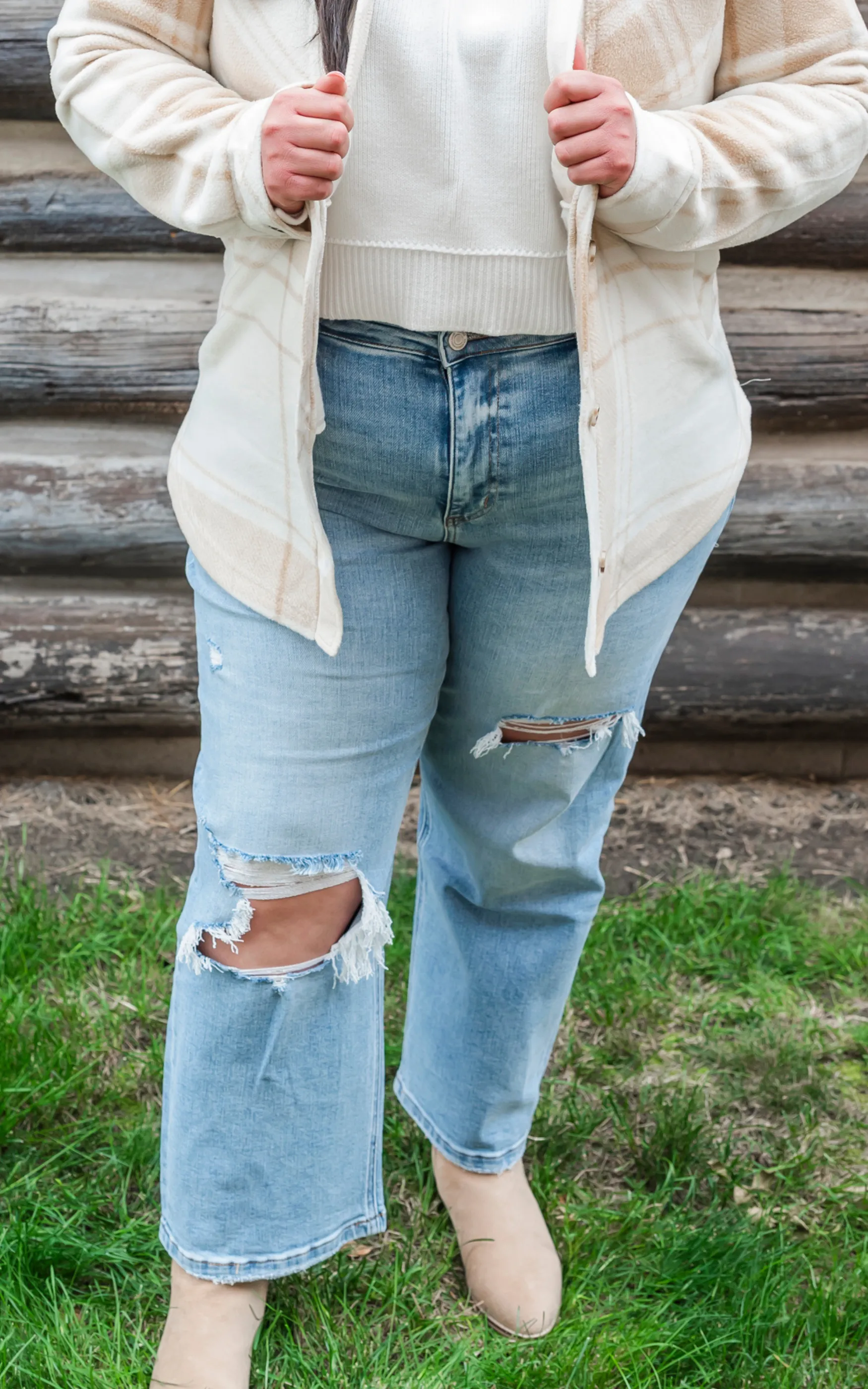 The Stella High Rise Dad Cropped Denim Jeans | Vervet - Final Sale