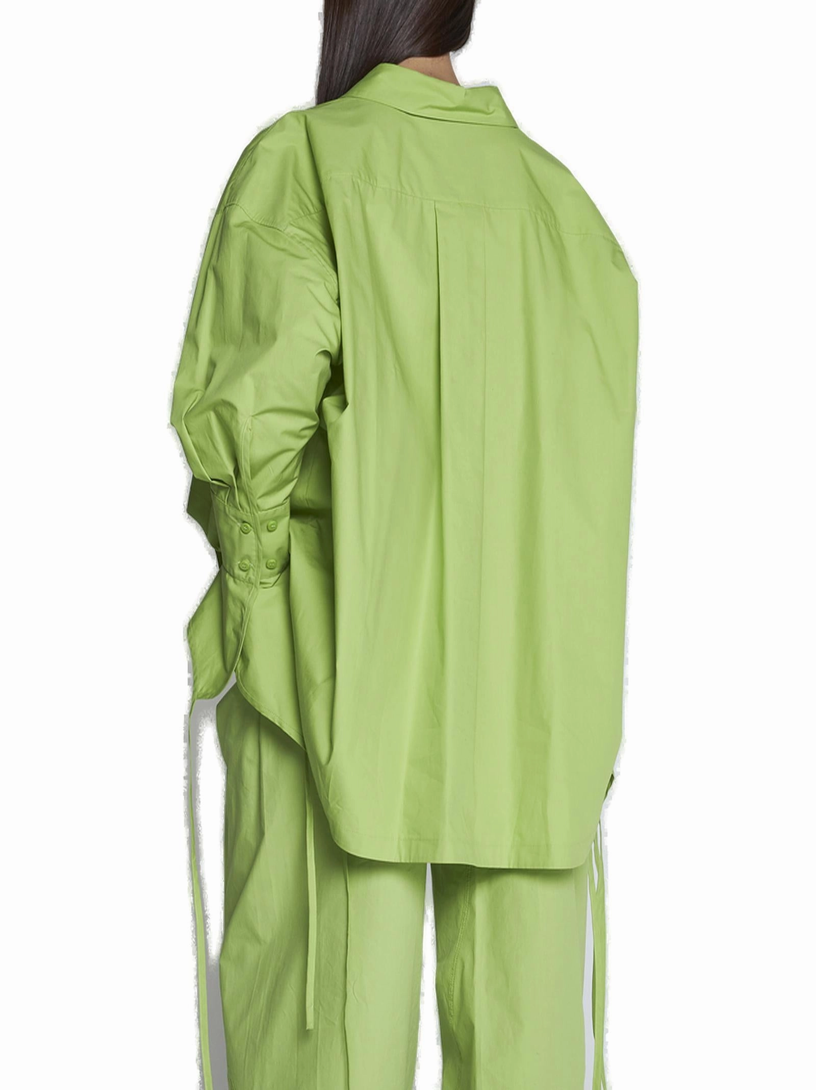 The Attico Side-Slit Curved Hem Shirt