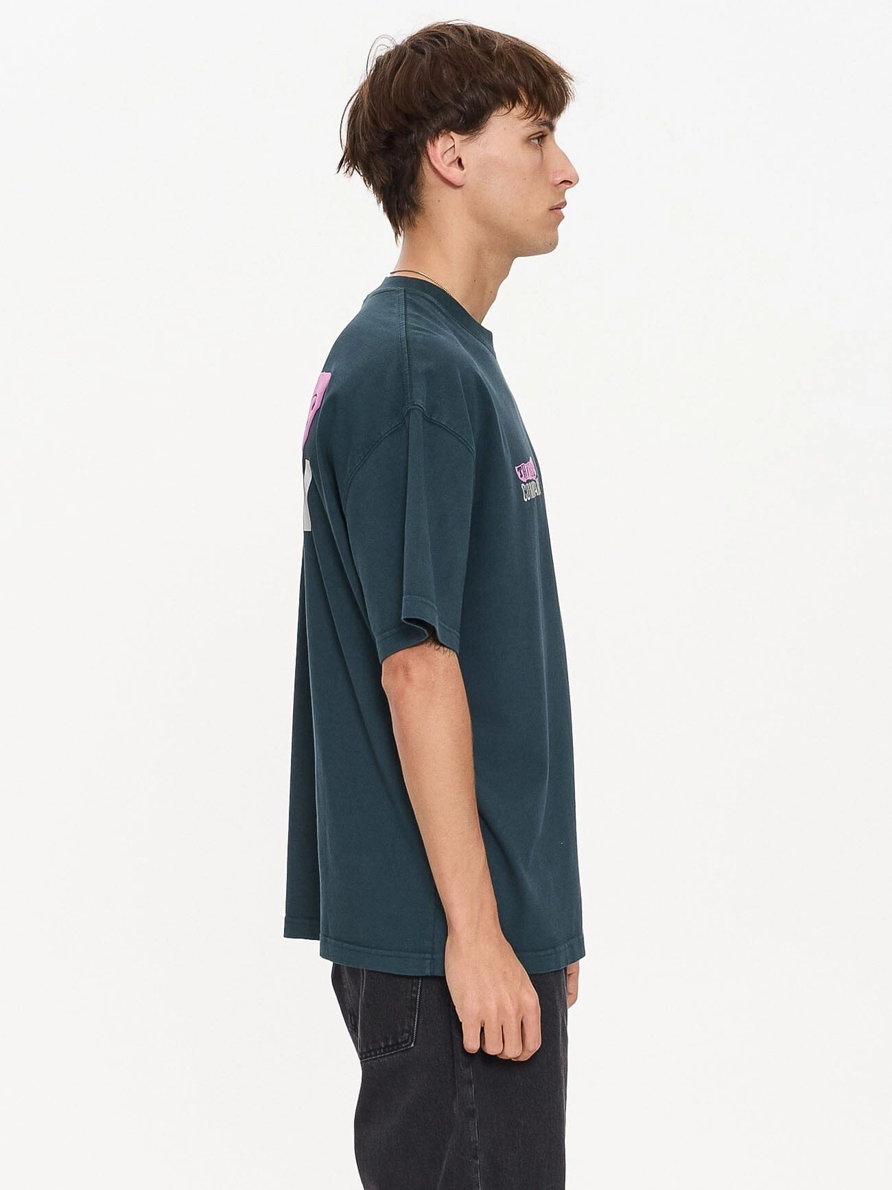 Total Anarchy Box Fit Oversize Short Tee - Deep Teal